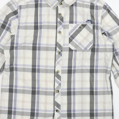 Weird Fish Men's Multicoloured Plaid Cotton Button-Up Shirt L