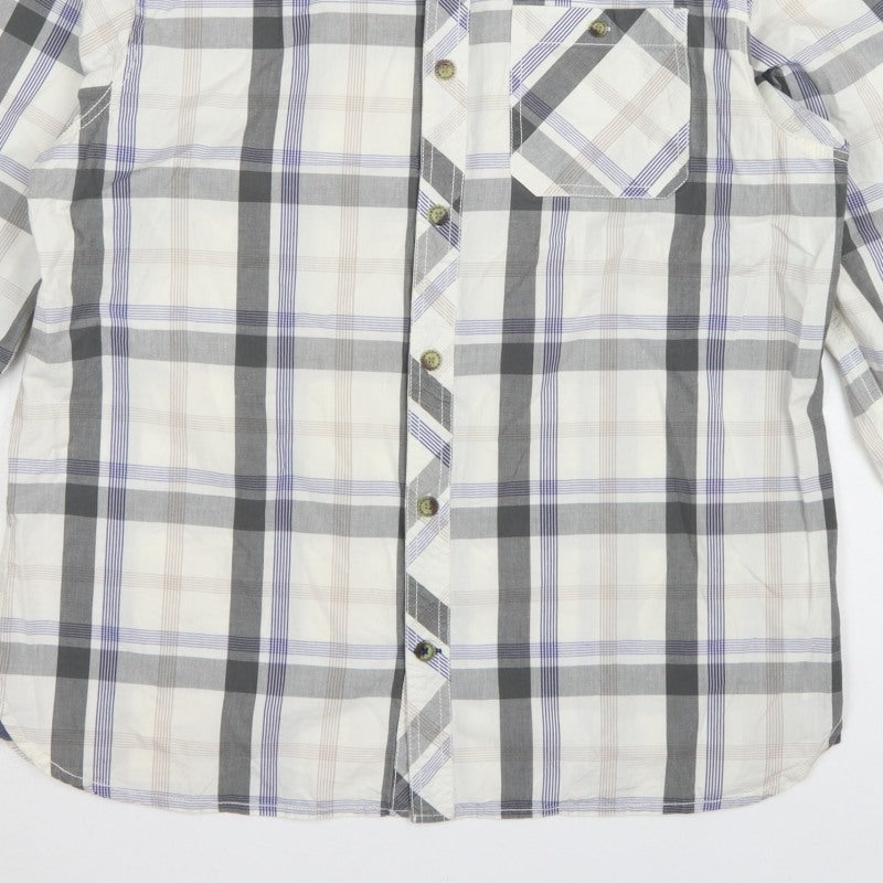 Weird Fish Men's Multicoloured Plaid Cotton Button-Up Shirt L