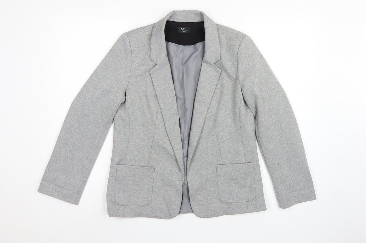 Oasis Women’s Grey UK 10 Tailored Lined Notch Lapel Blazer