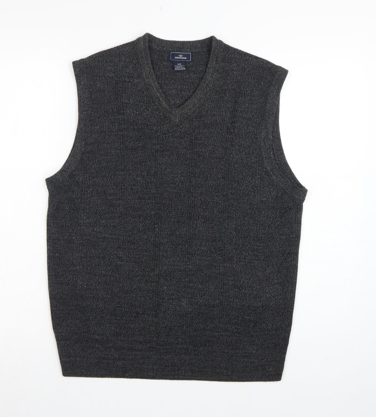 Dockers Men’s Grey M V-Neck Knit Sleeveless Pullover Sweater Vest