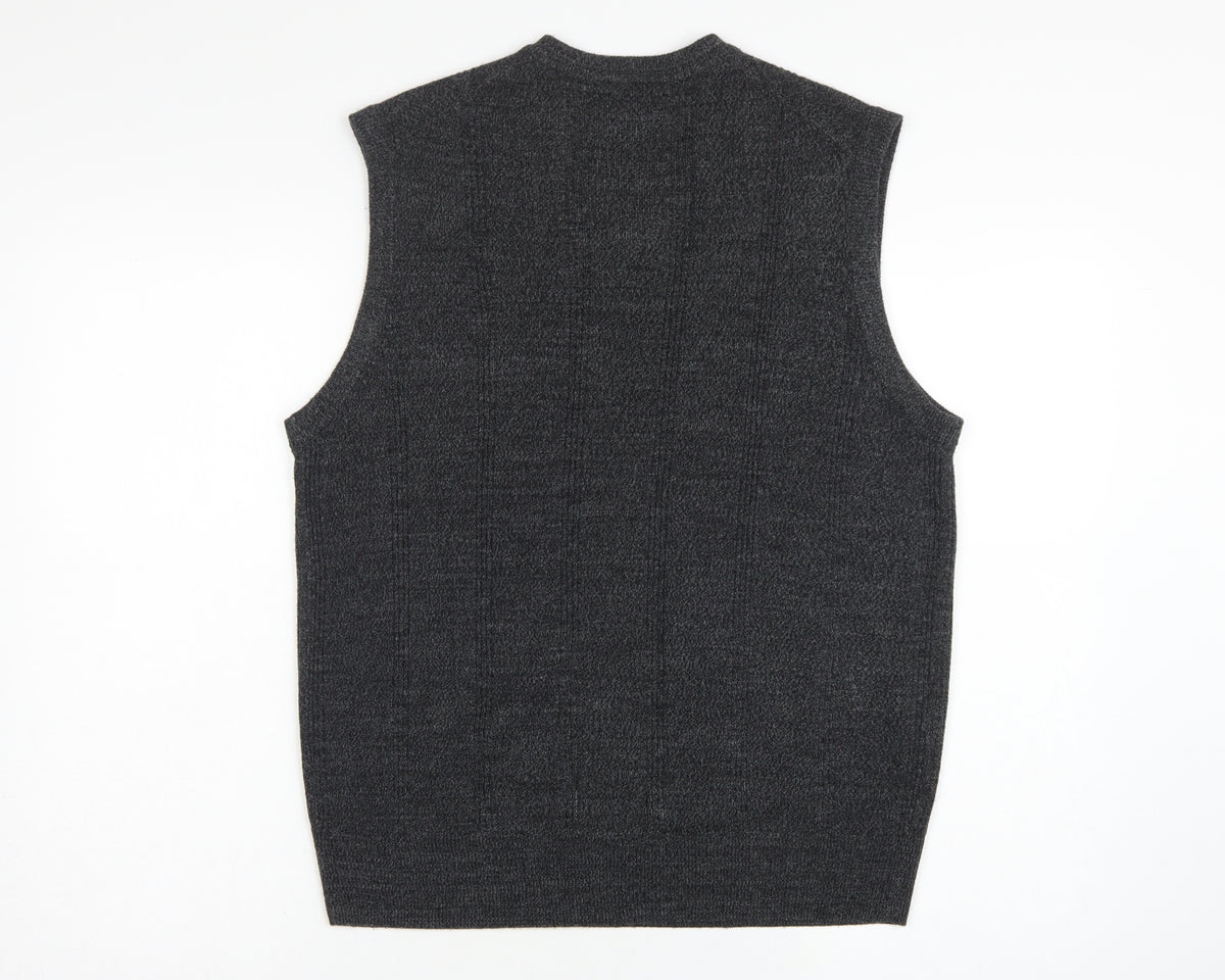 Dockers Men’s Grey M V-Neck Knit Sleeveless Pullover Sweater Vest