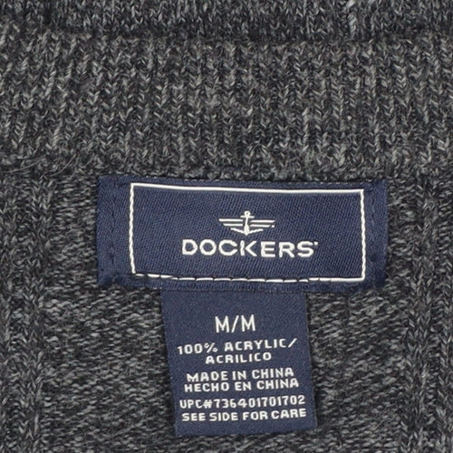 Dockers Men’s Grey M V-Neck Knit Sleeveless Pullover Sweater Vest