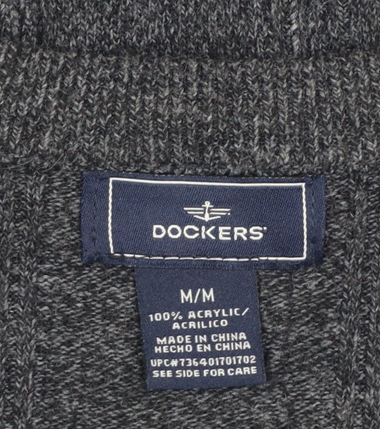 Dockers Men’s Grey M V-Neck Knit Sleeveless Pullover Sweater Vest