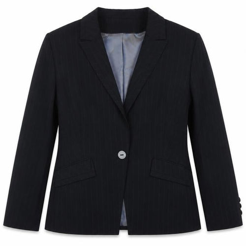 Marks & Spencer Women Blue Pinstripe Blazer UK 16 Tailored Lined