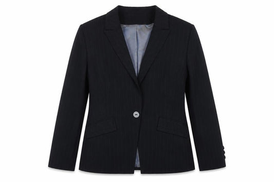 Marks & Spencer Women Blue Pinstripe Blazer UK 16 Tailored Lined