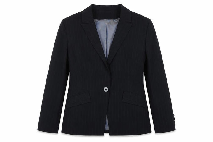 Marks & Spencer Women Blue Pinstripe Blazer UK 16 Tailored Lined