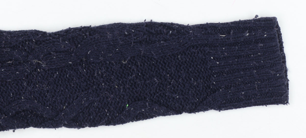 Superdry Women’s Blue M Cable Knit Crew Neck Wool Blend Jumper