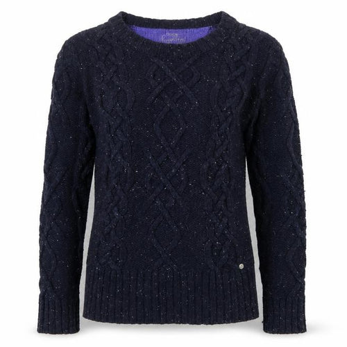 Superdry Women’s Blue M Cable Knit Crew Neck Wool Blend Jumper