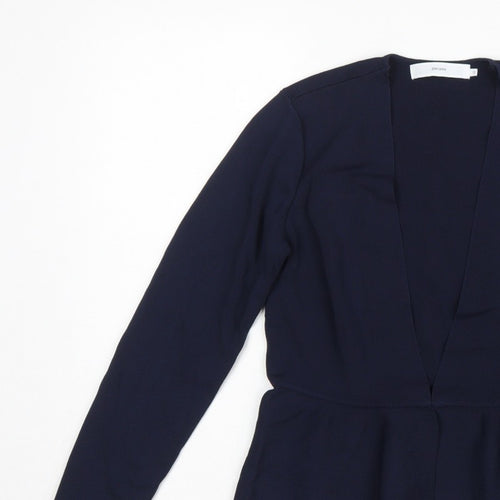 John Lewis Women’s Navy Blue Size 12 Open Knit Peplum Cardigan