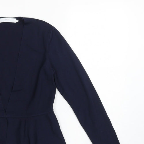 John Lewis Women’s Navy Blue Size 12 Open Knit Peplum Cardigan