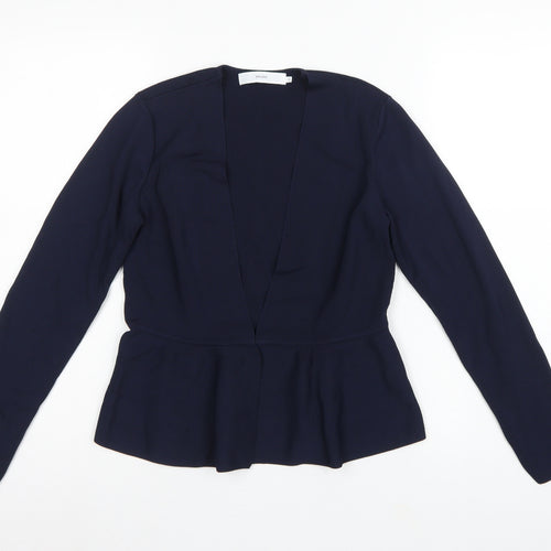 John Lewis Women’s Navy Blue Size 12 Open Knit Peplum Cardigan