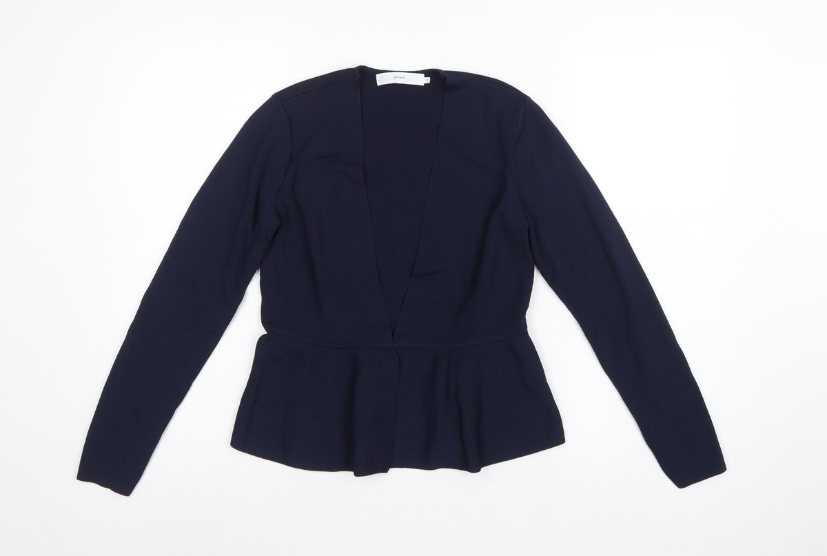 John Lewis Women’s Navy Blue Size 12 Open Knit Peplum Cardigan