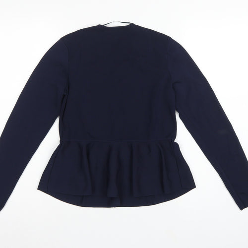 John Lewis Women’s Navy Blue Size 12 Open Knit Peplum Cardigan