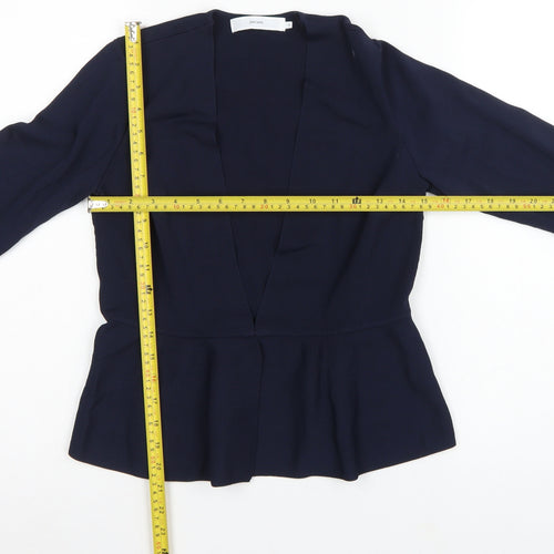 John Lewis Women’s Navy Blue Size 12 Open Knit Peplum Cardigan