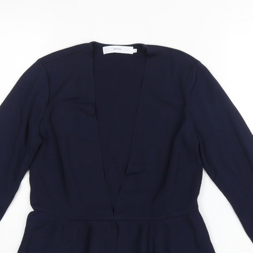 John Lewis Women’s Navy Blue Size 12 Open Knit Peplum Cardigan