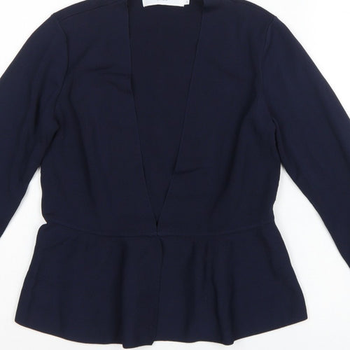 John Lewis Women’s Navy Blue Size 12 Open Knit Peplum Cardigan