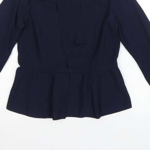 John Lewis Women’s Navy Blue Size 12 Open Knit Peplum Cardigan