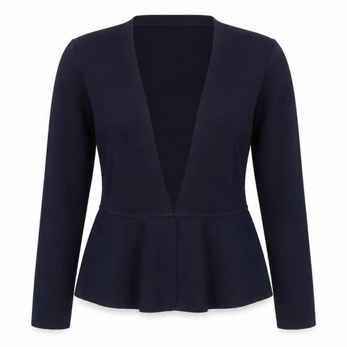 John Lewis Women’s Navy Blue Size 12 Open Knit Peplum Cardigan