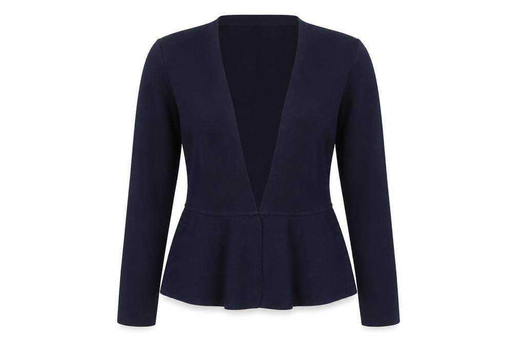 John Lewis Women’s Navy Blue Size 12 Open Knit Peplum Cardigan