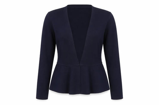 John Lewis Women’s Navy Blue Size 12 Open Knit Peplum Cardigan