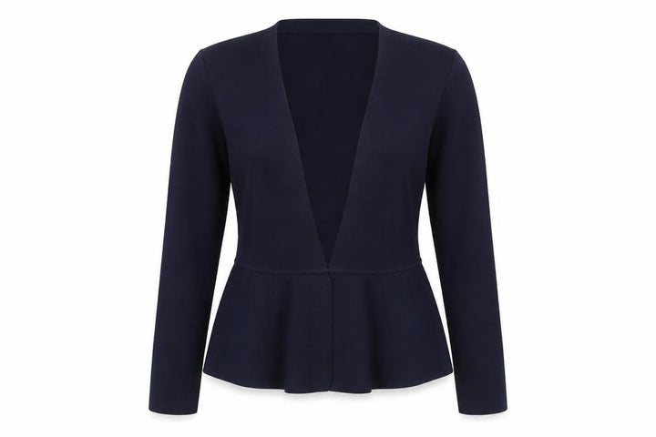 John Lewis Women’s Navy Blue Size 12 Open Knit Peplum Cardigan