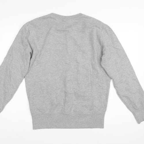 Champion Men's Grey Medium Crew Neck Logo Fleece Sweatshirt