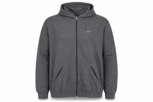 Nike Men’s Grey XL Full Zip Hooded Logo Fleece Hoodie