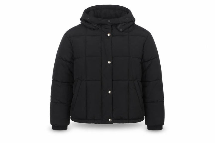 Topshop Women’s Black UK 12 Hooded Quilted Puffer Jacket
