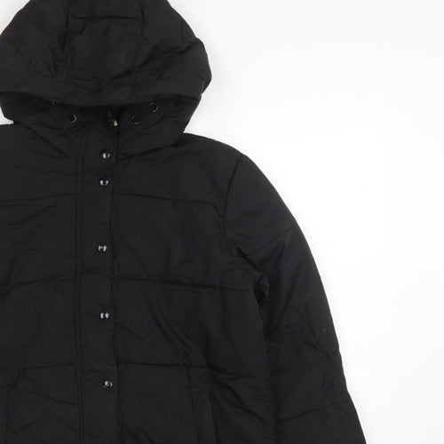 GAP Kids Girls Black XL 12-13 Years Hooded Puffer Jacket Water Resistant