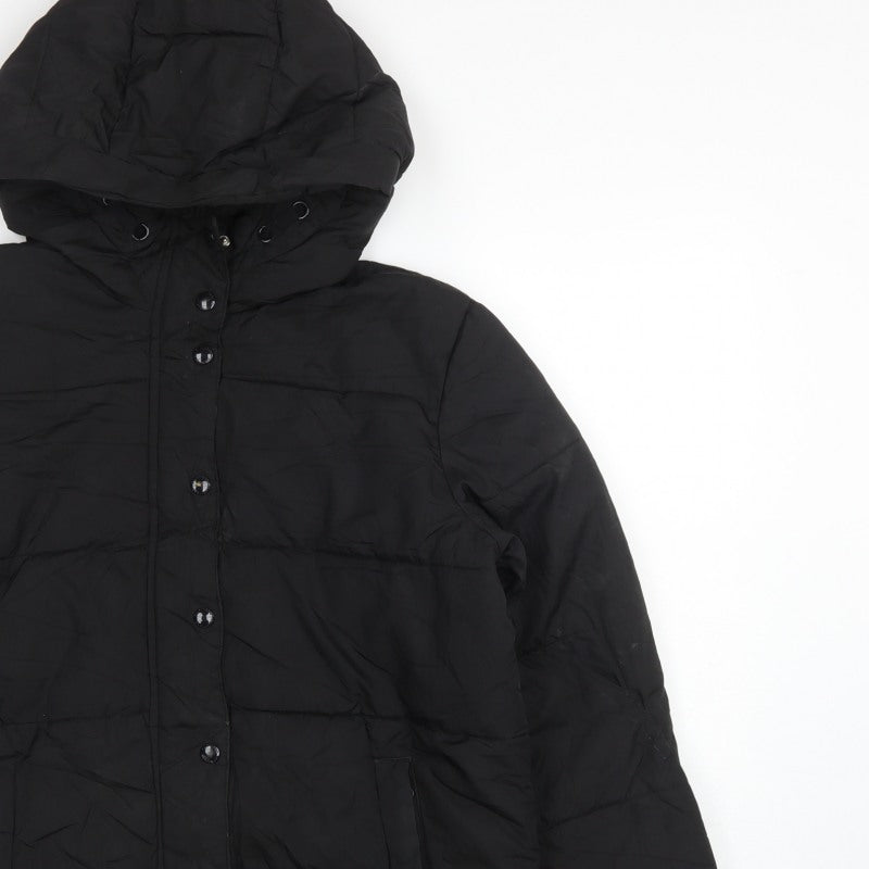 GAP Kids Girls Black XL 12-13 Years Hooded Puffer Jacket Water Resistant