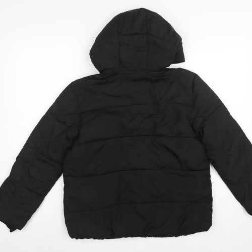 GAP Kids Girls Black XL 12-13 Years Hooded Puffer Jacket Water Resistant