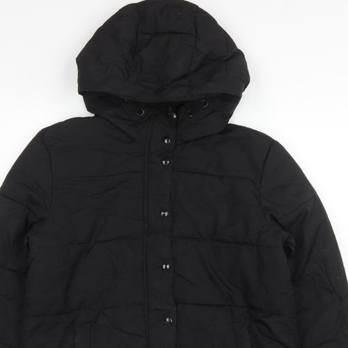 GAP Kids Girls Black XL 12-13 Years Hooded Puffer Jacket Water Resistant