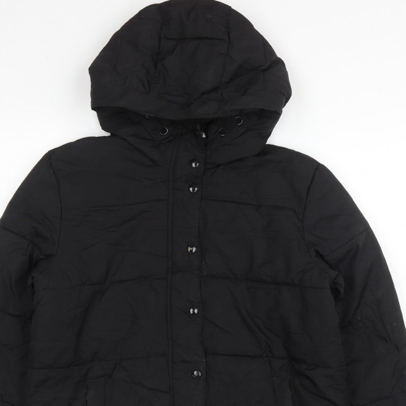 GAP Kids Girls Black XL 12-13 Years Hooded Puffer Jacket Water Resistant