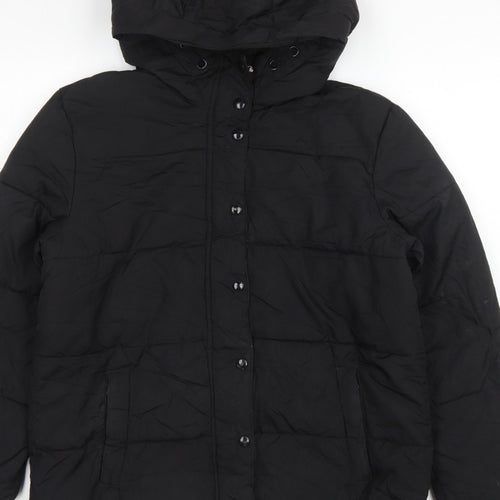 GAP Kids Girls Black XL 12-13 Years Hooded Puffer Jacket Water Resistant