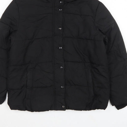 GAP Kids Girls Black XL 12-13 Years Hooded Puffer Jacket Water Resistant