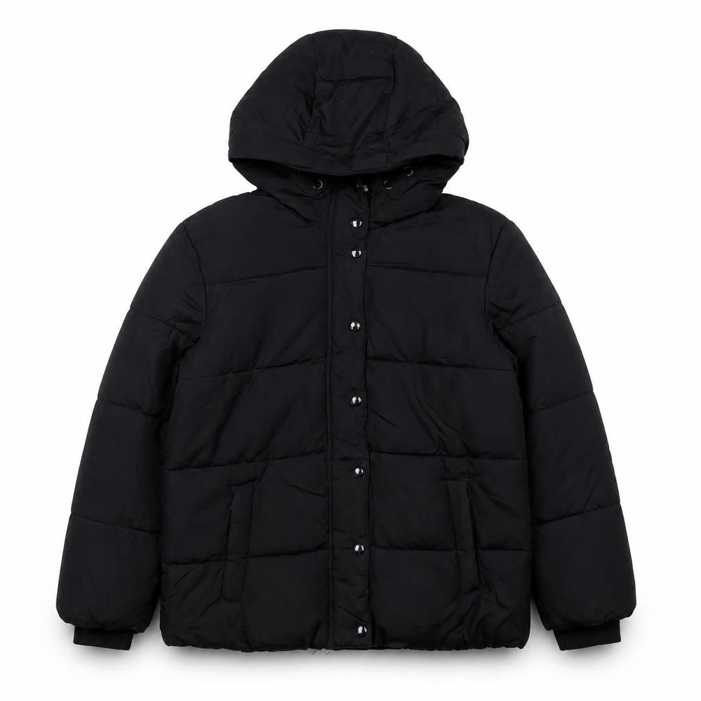 GAP Kids Girls Black XL 12-13 Years Hooded Puffer Jacket Water Resistant
