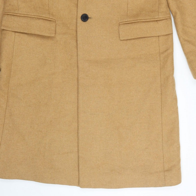Zara Women Brown Wool Blend Long Overcoat Size M Classic Button Coat