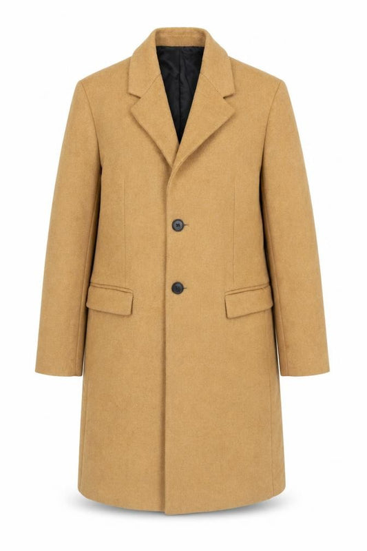 Zara Women Brown Wool Blend Long Overcoat Size M Classic Button Coat