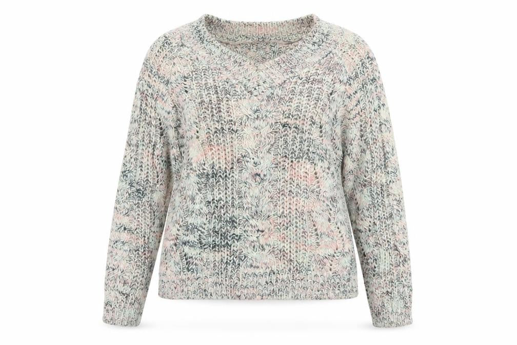 Next Women Multicoloured Cable Knit Jumper M Long Sleeve Cotton Blend