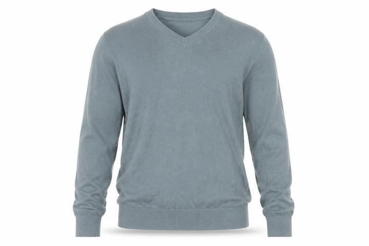 Marks and Spencer Men’s Grey M V-Neck Pure Cotton Pullover Jumper