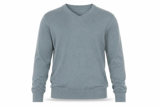 Marks and Spencer Men’s Grey M V-Neck Pure Cotton Pullover Jumper