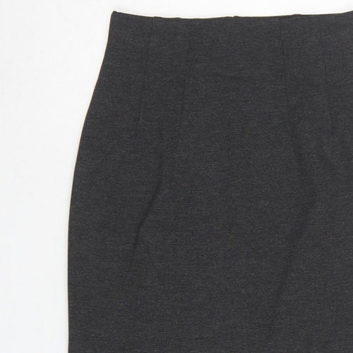 Marks and Spencer Women Grey Marl UK 6 Pencil Knee Length Skirt