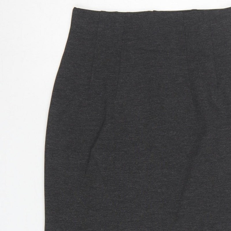 Marks and Spencer Women Grey Marl UK 6 Pencil Knee Length Skirt