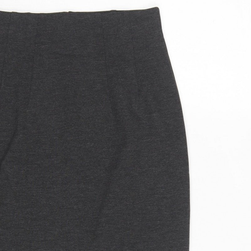 Marks and Spencer Women Grey Marl UK 6 Pencil Knee Length Skirt