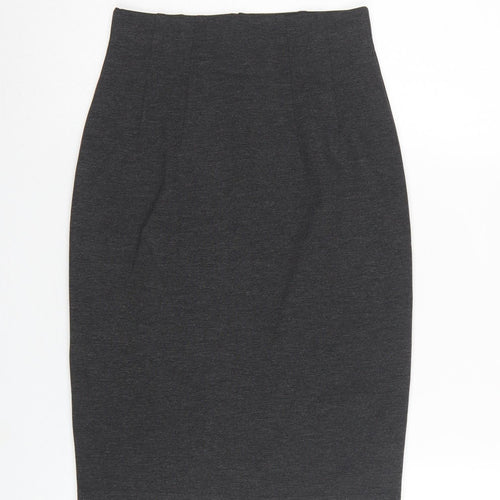 Marks and Spencer Women Grey Marl UK 6 Pencil Knee Length Skirt