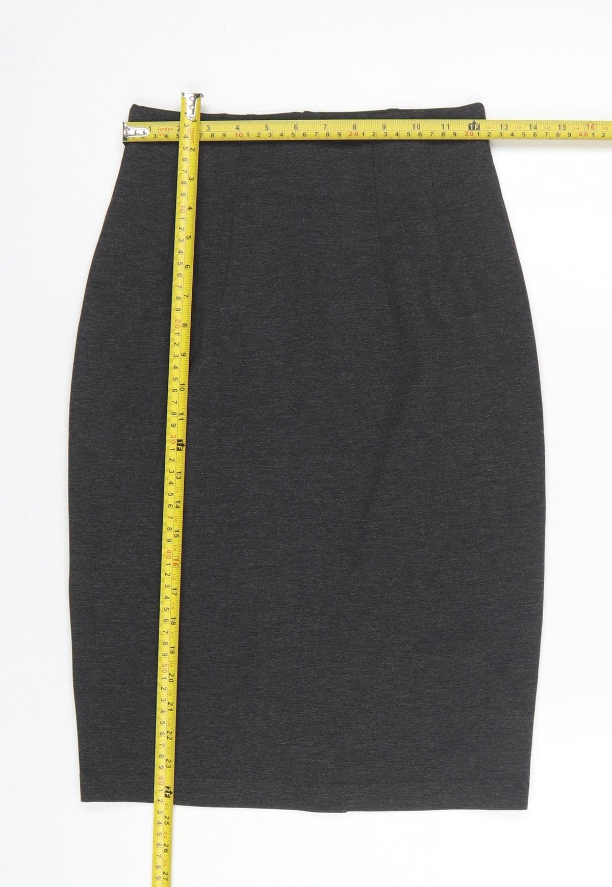 Marks and Spencer Women Grey Marl UK 6 Pencil Knee Length Skirt