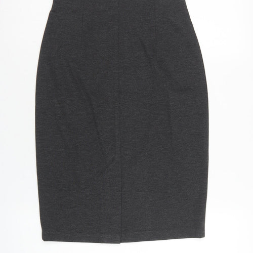 Marks and Spencer Women Grey Marl UK 6 Pencil Knee Length Skirt