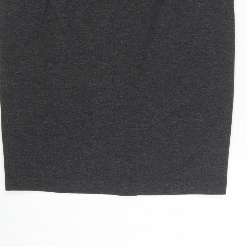 Marks and Spencer Women Grey Marl UK 6 Pencil Knee Length Skirt