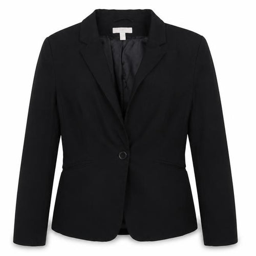 H&M Women Black UK 10 Tailored Single-Breasted Lined Blazer