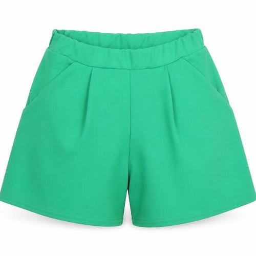 Boohoo Women’s Green High Rise Pleated Shorts UK 6 Pockets
